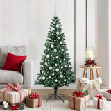 vidaXL Kunststof Voorverlichte Kerstboom Groen 120 cm PVC en Metalen