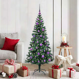 vidaXL Kunststof Voorverlichte Kerstboom Groen 120 cm PVC en Metalen