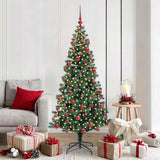 vidaXL Kunststof Voorverlichte Kerstboom Groen 120 cm PVC en Metalen
