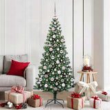vidaXL Kunststof Voorverlichte Kerstboom Groen 120 cm PVC en Metalen