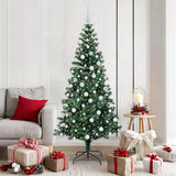 vidaXL Kunststof Voorverlichte Kerstboom Groen 120 cm PVC en Metalen