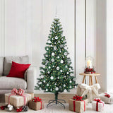 vidaXL Kunststof Voorverlichte Kerstboom Groen 120 cm PVC en Metalen