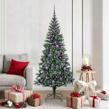 vidaXL Kunststof Voorverlichte Kerstboom Groen 120 cm PVC en Metalen