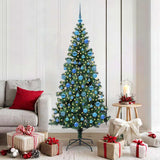vidaXL Kunststof Voorverlichte Kerstboom Groen 120 cm PVC en Metalen