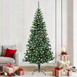 vidaXL Kunststof Voorverlichte Kerstboom Groen 120 cm PVC en Metalen