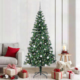 vidaXL Kunststof Voorverlichte Kerstboom Groen 120 cm PVC en Metalen