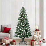 vidaXL Kunststof Voorverlichte Kerstboom Groen 120 cm PVC en Metalen