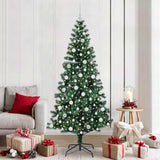 vidaXL Kunststof Voorverlichte Kerstboom Groen 120 cm PVC en Metalen