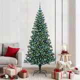 vidaXL Kunststof Voorverlichte Kerstboom Groen 120 cm PVC en Metalen