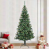 vidaXL Kunststof Voorverlichte Kerstboom Groen 120 cm PVC en Metalen