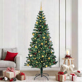 vidaXL Kunststof Voorverlichte Kerstboom Groen 120 cm PVC en Metalen