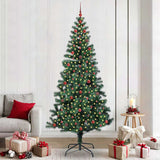 vidaXL Kunststof Voorverlichte Kerstboom Groen 120 cm PVC en Metalen