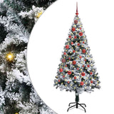 vidaXL Kunstkerstboom met 300 LED Wit 180 cm PVC en Staal en Kunststof