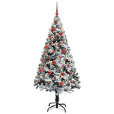 vidaXL Kunstkerstboom met 300 LED Wit 180 cm PVC en Staal en Kunststof