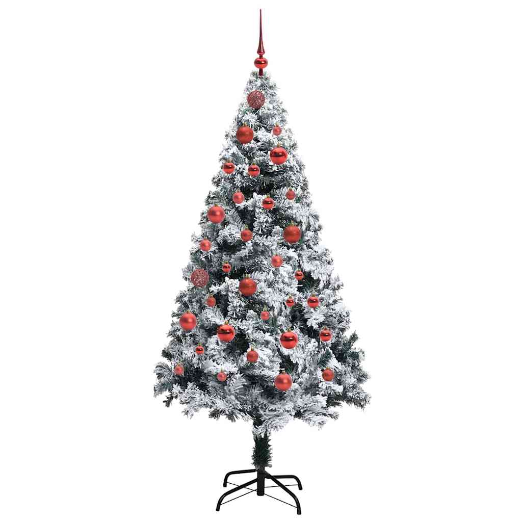 vidaXL Kunstkerstboom met 300 LED Wit 180 cm PVC en Staal en Kunststof