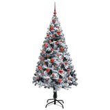 vidaXL Kunstkerstboom met 300 LED Wit 180 cm PVC en Staal en Kunststof