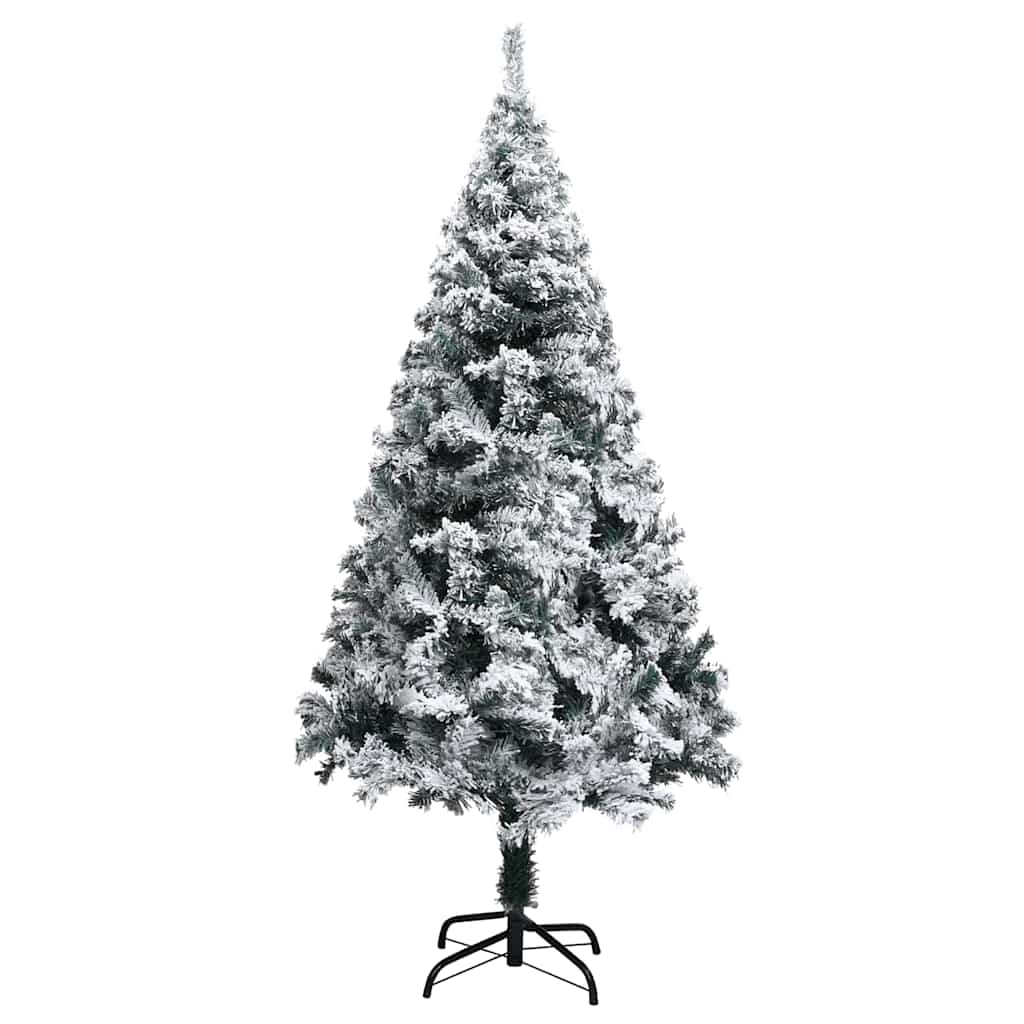 vidaXL Kunstkerstboom met 300 LED Wit 180 cm PVC en Staal en Kunststof