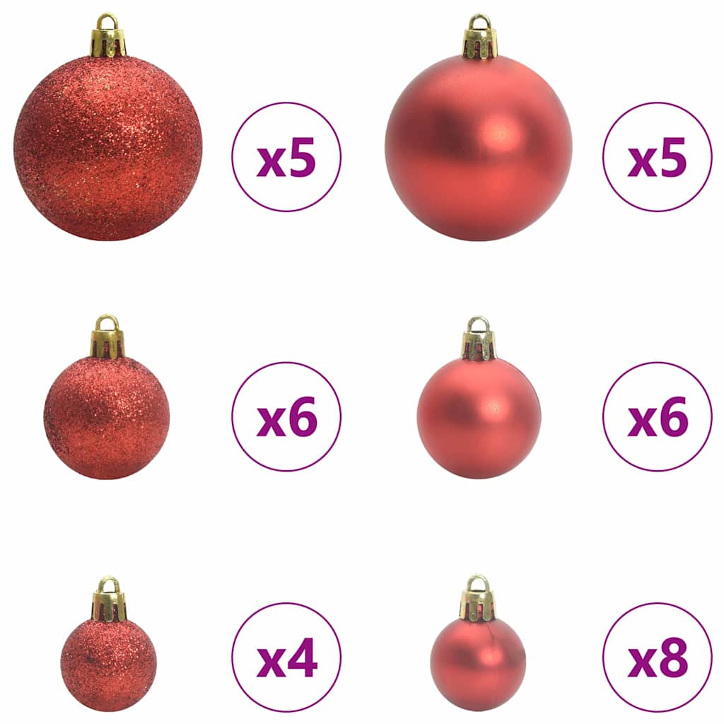 vidaXL Kunstkerstboom met 300 LED Wit 180 cm PVC en Staal en Kunststof