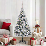 vidaXL Kunstkerstboom met 300 LED Wit 180 cm PVC en Staal en Kunststof