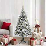 vidaXL Kunstkerstboom met 300 LED Wit 180 cm PVC en Staal en Kunststof