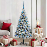 vidaXL Kunstkerstboom met 300 LED Wit 180 cm PVC en Staal en Kunststof