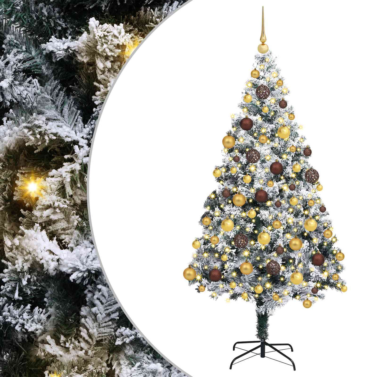 vidaXL Kunstkerstboom met 300 LED Wit 180 cm PVC en Staal en Kunststof