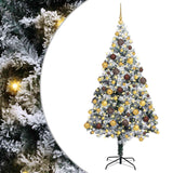 vidaXL Kunstkerstboom met 300 LED Wit 180 cm PVC en Staal en Kunststof