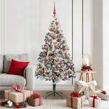 vidaXL Kunstkerstboom met 300 LED Wit 180 cm PVC en Staal en Kunststof