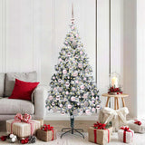 vidaXL Kunstkerstboom met 300 LED Wit 180 cm PVC en Staal en Kunststof