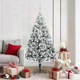 vidaXL Kunstkerstboom met 300 LED Wit 180 cm PVC en Staal en Kunststof
