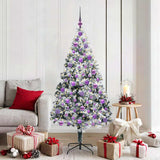 vidaXL Kunstkerstboom met 300 LED Wit 180 cm PVC en Staal en Kunststof