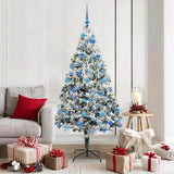 vidaXL Kunstkerstboom met 300 LED Wit 180 cm PVC en Staal en Kunststof