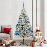vidaXL Kunstkerstboom met 300 LED Wit 180 cm PVC en Staal en Kunststof