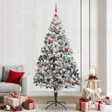 vidaXL Kunstkerstboom met 300 LED Wit 180 cm PVC en Staal en Kunststof