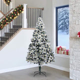 vidaXL Kunstkerstboom met 300 LED Wit 180 cm PVC en Staal en Kunststof