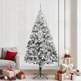 vidaXL Kunstkerstboom met 300 LED Wit 180 cm PVC en Staal en Kunststof