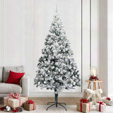 vidaXL Kunstkerstboom met 300 LED Wit 180 cm PVC en Staal en Kunststof