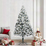 vidaXL Kunstkerstboom met 300 LED Wit 180 cm PVC en Staal en Kunststof