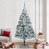 vidaXL Kunstkerstboom met 300 LED Wit 180 cm PVC en Staal en Kunststof