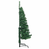 vidaXL Corner Artificial Christmas Tree with 300 LED Green 180 cm PVC and Metal
