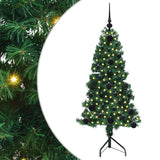 vidaXL Corner Artificial Christmas Tree with 300 LED Green 180 cm PVC and Metal