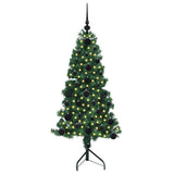 vidaXL Corner Artificial Christmas Tree with 300 LED Green 180 cm PVC and Metal