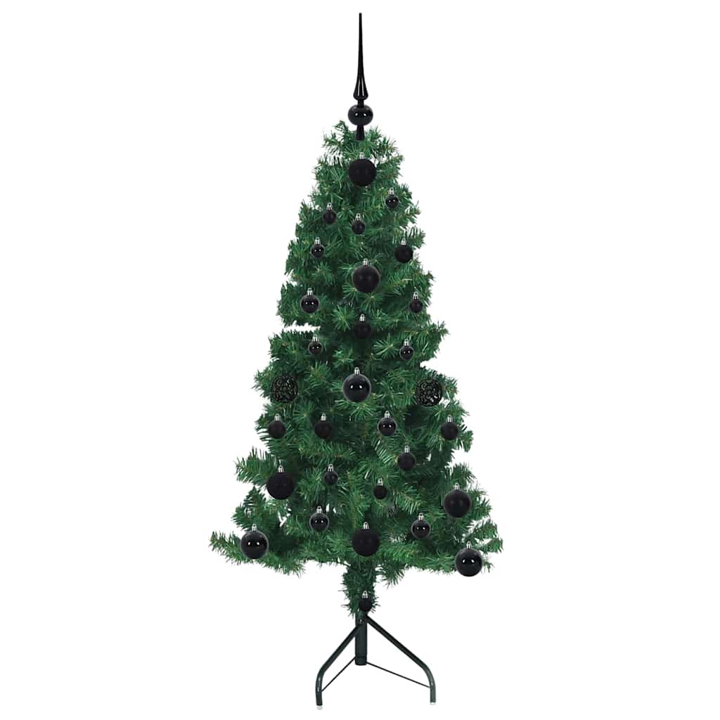 vidaXL Corner Artificial Christmas Tree with 300 LED Green 180 cm PVC and Metal