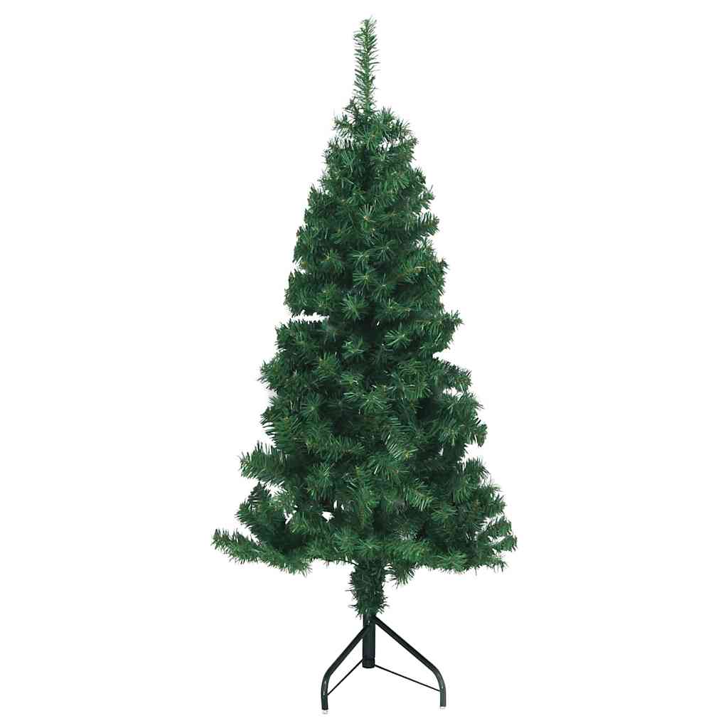 vidaXL Corner Artificial Christmas Tree with 300 LED Green 180 cm PVC and Metal