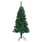 vidaXL Corner Artificial Christmas Tree with 300 LED Green 180 cm PVC and Metal