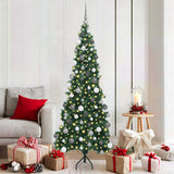 vidaXL Corner Artificial Christmas Tree with 300 LED Green 180 cm PVC and Metal