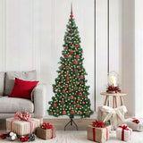 vidaXL Corner Artificial Christmas Tree with 300 LED Green 180 cm PVC and Metal