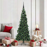vidaXL Corner Artificial Christmas Tree with 300 LED Green 180 cm PVC and Metal