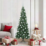 vidaXL Corner Artificial Christmas Tree with 300 LED Green 180 cm PVC and Metal