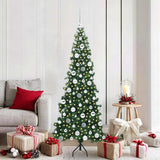 vidaXL Corner Artificial Christmas Tree with 300 LED Green 180 cm PVC and Metal